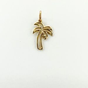 Small Open Palm Tree Charm in 14k Yellow Gold